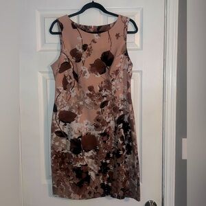 Connected apparel, size 8, pink/tan/brown floral dress